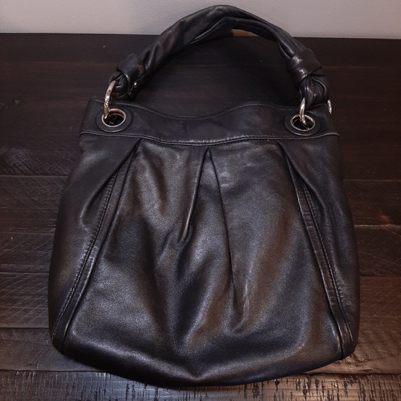 ❌SOLD❌Parker Leather Hobo Handbag Black Buttery Soft Gelato Pleated 13416 - Picture 7 of 14